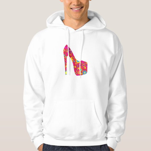 Hoge hakken, Stiletto, pompen, bloemen, rode schoe Hoodie (Voorkant)
