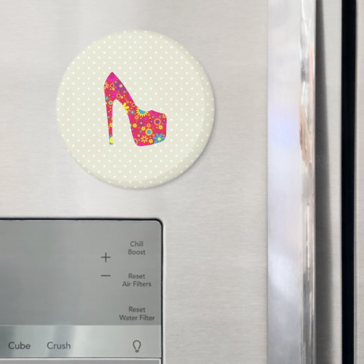 Hoge hakken, Stiletto, pompen, bloemen, rode schoe Magneet (Insitu (Koelkast))