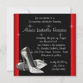 Hoge hakken tiara rood zwart quinceanea kaart (Achterkant)