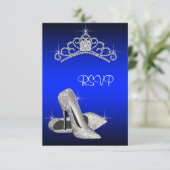 Hoge hakken Tiara Royal Blue Quinceanera RSVP (Staand voorkant)