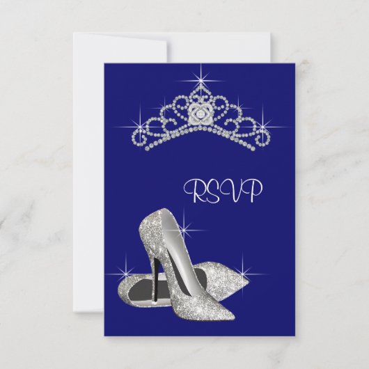 Hoge hakken Tiara Royal Blue Quinceanera RSVP (Voorkant)