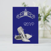 Hoge hakken Tiara Royal Blue Quinceanera RSVP (Staand voorkant)