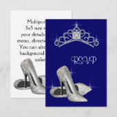 Hoge hakken Tiara Royal Blue Quinceanera RSVP (Voorkant / Achterkant)