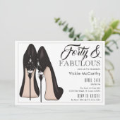 Hoge hakken veertig en fantastische verjaardag kaart (Staand voorkant)