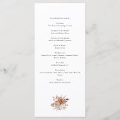 Hoge Herfst Landelijke Bloemige Trouw Programmakaart (Achterkant)