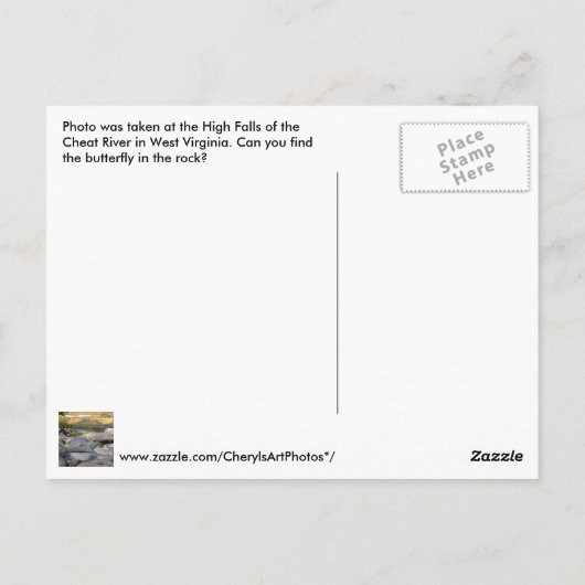 Hoge Herfsten Cheat River Butterfly Rock Briefkaar Briefkaart (Achterkant)