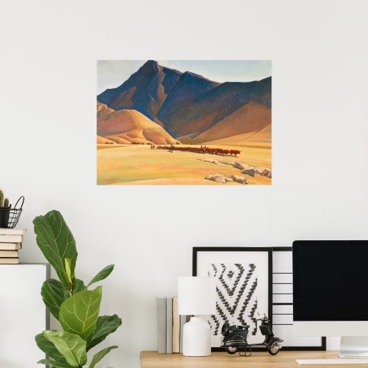 Hoge heuvels van Tehachapi, 1936, door Maynard Dix Poster (Thuiskantoor)