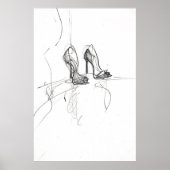 Hoge hiel Mode schets - Poster (Voorkant)