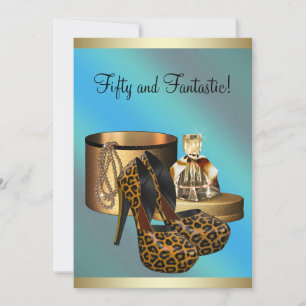 Hoge hiel schoenen Leopard Gold Vrouwen 50ste verj Kaart