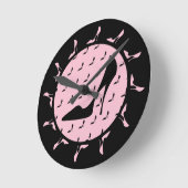 Hoge hielroze en zwarte  ronde klok (Hoek)