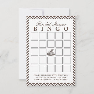 Hoge hoed dames chevron bruiloft bingo kaarten