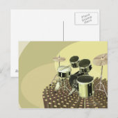 Hoge hoek uitzicht van een drumstel briefkaart (Voorkant / Achterkant)