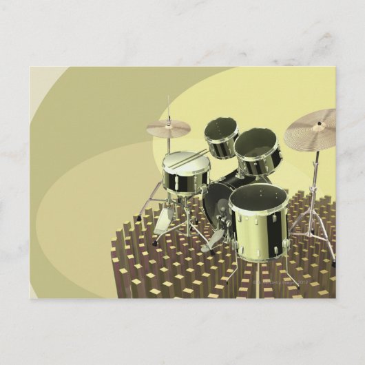 Hoge hoek uitzicht van een drumstel briefkaart (Voorkant)