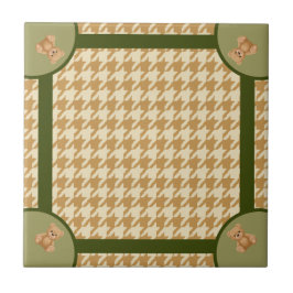 Hoge Houndstooth met Teddydbeer, Tegeltje