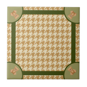 Hoge Houndstooth met Teddydbeer, Tegeltje