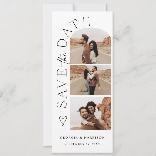 Hoge kalender save the date foto kaart (Voorkant)