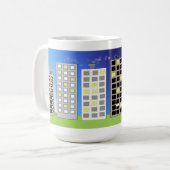 Hoge kantoorgebouwen koffiemok (Voorkant links)