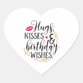Hoge kussen en verjaardagswensen hart sticker (Voorkant)