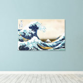 Hoge kwaliteit Great Wave off Kanagawa (36 "x 24") Canvas Afdruk (Insitu (Houten vloer))