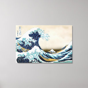 Hoge kwaliteit Great Wave off Kanagawa (36 "x 24") Canvas Afdruk