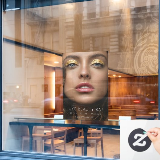 Hoge kwaliteit schoonheidstudio poster goud make-u raamsticker (Cafe Raam)