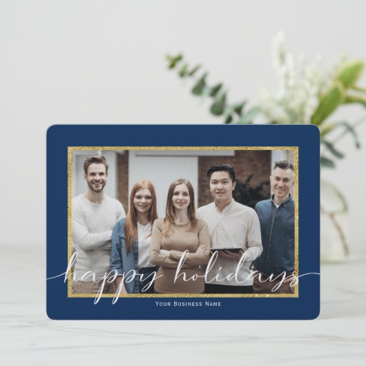 Hoge Kwaliteit Zakelijke Happy Holiday Foto Kaarte Feestdagenkaart (Staand voorkant)