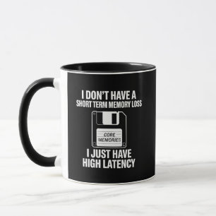 Hoge latentie retro tech computer humor mok