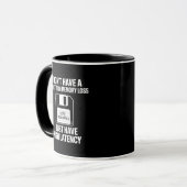 Hoge latentie retro tech computer humor mok (Voorkant links)