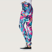 Hoge legging Model is 5'10" en draagt een  (Links)