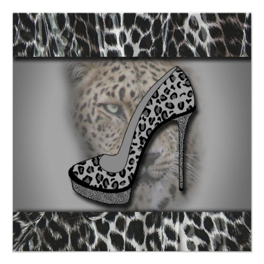 Hoge leopard-afdruklep met luipaard perfect poster (Voorkant)