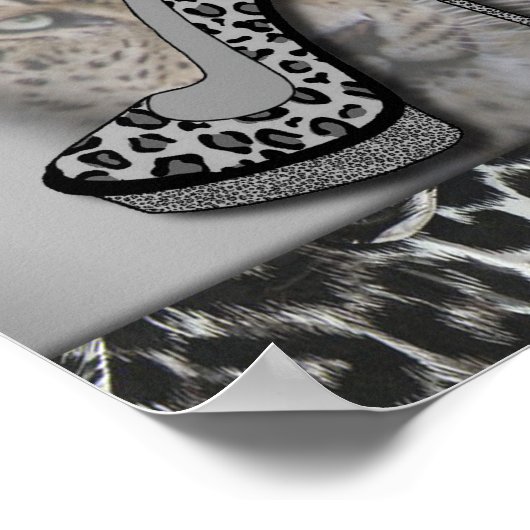 Hoge leopard-afdruklep met luipaard poster (Hoek)