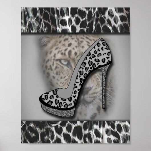 Hoge leopard-afdruklep met luipaard poster (Voorkant)
