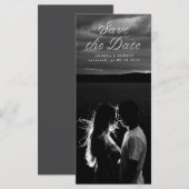 Hoge lint script Save the Date kaart (Voorkant / Achterkant)