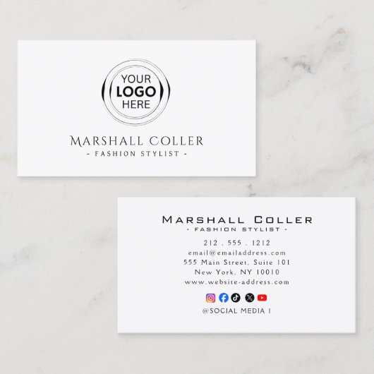 Hoge Luxe Logo Visitekaartjes (Voorkant / Achterkant)