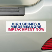 Hoge misdaden en misdrijf afzetting nu weerstaan bumpersticker (Op auto)