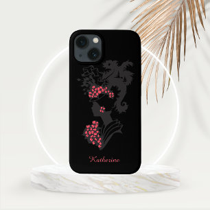 Hoge Mode Shadowed Woman met roze accenten Case-Mate iPhone Case