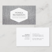 HOGE MODE, STYLIST, BLOGGER, SNAKESKIN PRINT VISITEKAARTJE (Voorkant / Achterkant)