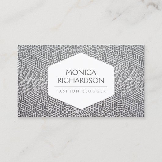 HOGE MODE, STYLIST, BLOGGER, SNAKESKIN PRINT VISITEKAARTJE (Voorkant)