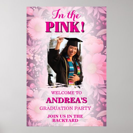 Hoge Moed In De Pink! Heet Roze Afstuderen Poster (Voorkant)