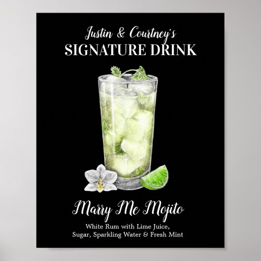 Hoge Mojito • PERSONALISEER deze Handtekeningdrank Poster (Voorkant)