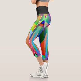 Hoge Multikleurige Legging in het Zwart