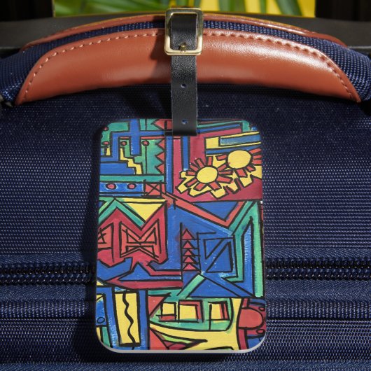 Hoge niet-hand geschilderde moderne kunst bagagelabel (Voorkant Insitu 2)