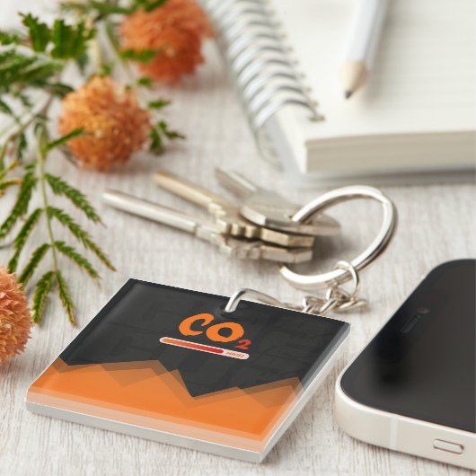 Hoge niveaus van kleurrijke kooldioxideverontreini sleutelhanger (Voorkant Rechts)