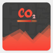 Hoge niveaus van kleurrijke kooldioxideverontreini vierkante sticker (Voorkant)