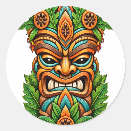 Hoge Palm Crown Tiki Sticker (Voorkant)