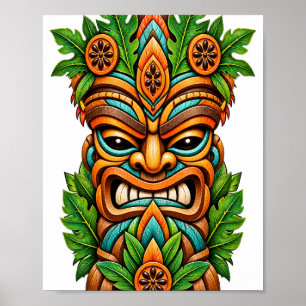Hoge Palm Kroon Tiki Poster