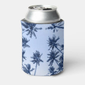 Hoge palmbomen, heldere blauwe lucht. blikjeskoeler (Blikje Achterkant)