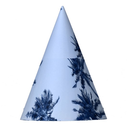 Hoge palmbomen, heldere blauwe lucht. feesthoedjes (Voorkant)