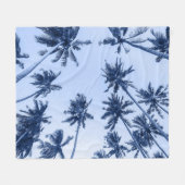 Hoge palmbomen, heldere blauwe lucht. fleece deken (Voorkant (Horizontaal))