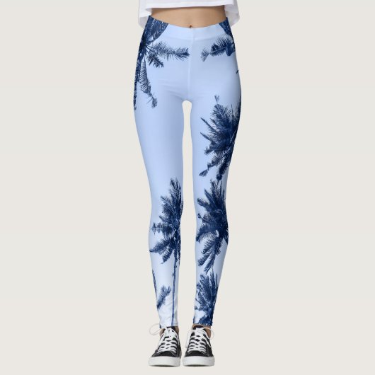 Hoge palmbomen, heldere blauwe lucht. leggings (Voorkant)